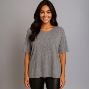 Chelsea & Theodore  Heather gray Relaxed Fit Top with Pocket